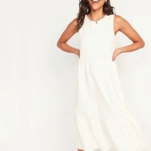 Old Navy Sleeveless Fit & Flare Tiered Slub-Knit
Cream Colored Midi Dress